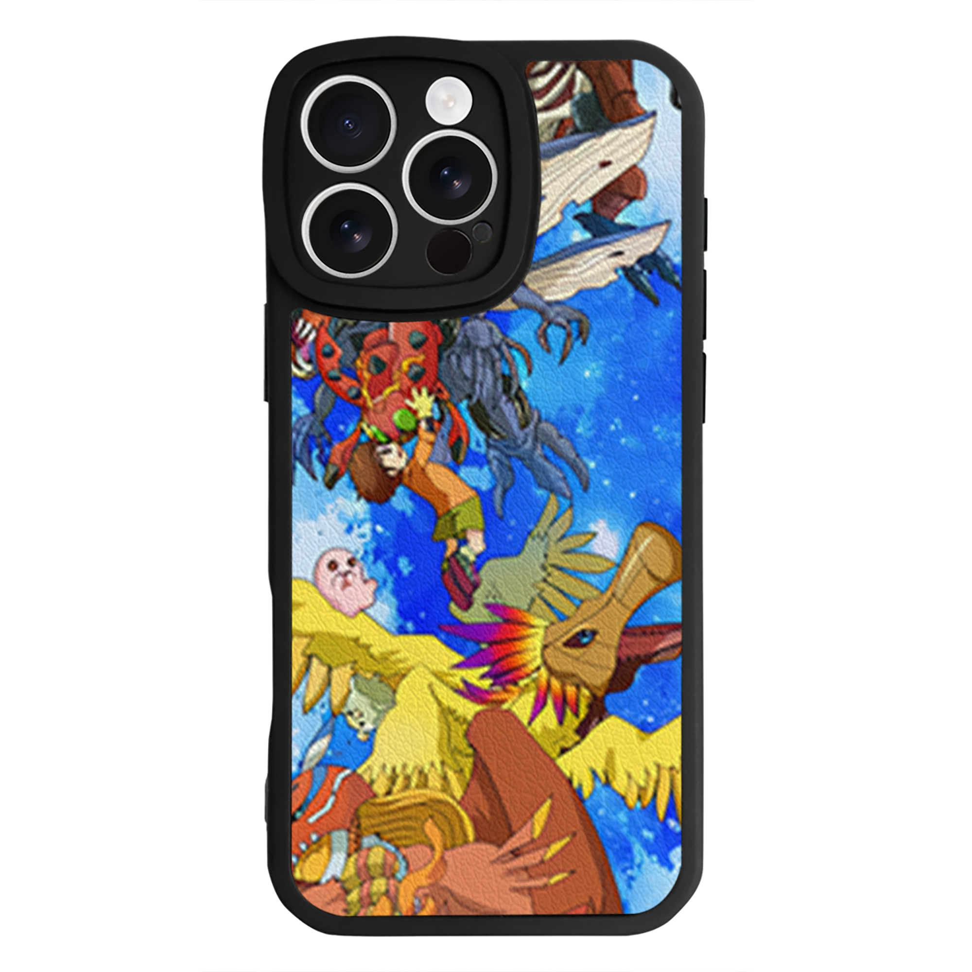 （画像用） Digimon デジタルモンスター/デジモン 【iPhone 16シリーズ対応】シリコンスマホケース（レザー調） 材質：シリコン